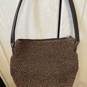 The Sak Dark Brown Woven Shoulder Bag